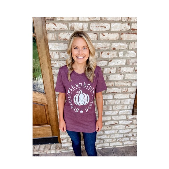 Darling Thankful, Grateful, and Blessed Tee - Picture 9 of 9